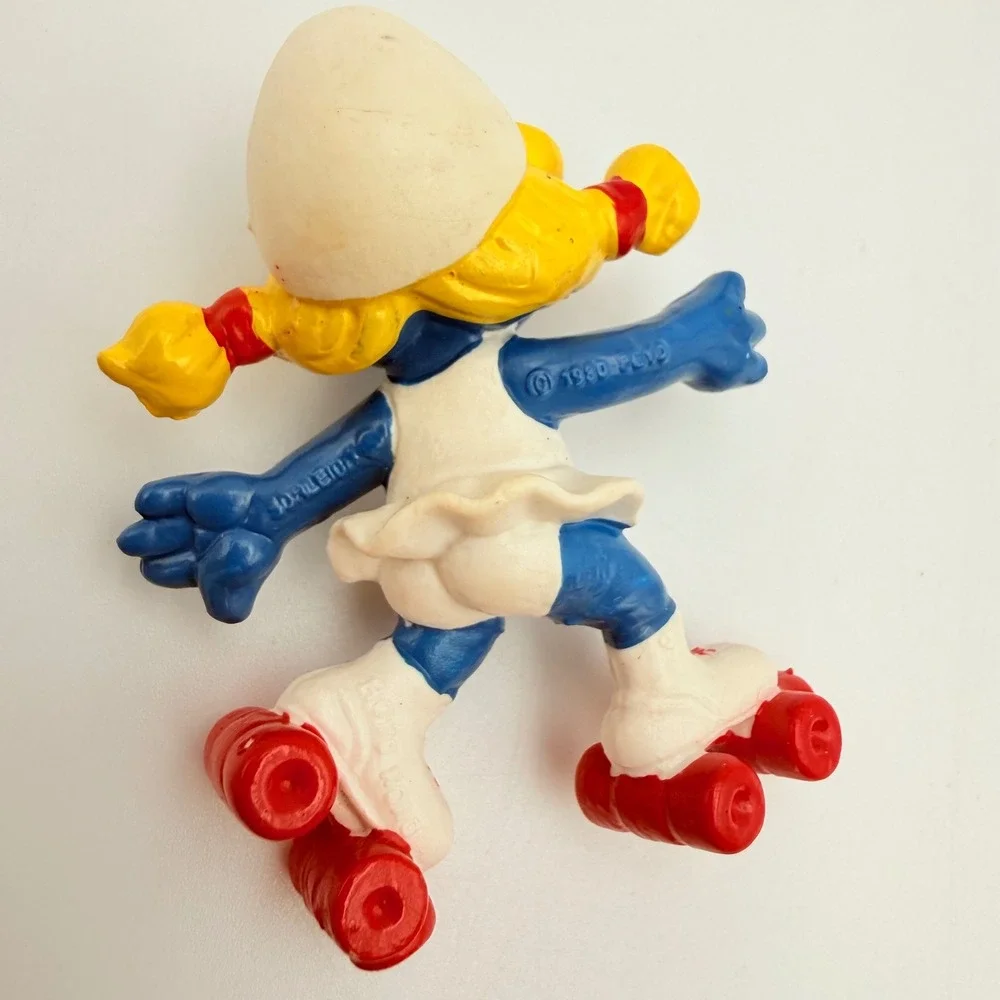 Vintage Schleich Smurfette PVC Figures Lot 3 Roller Skater Student Ballerina 80s